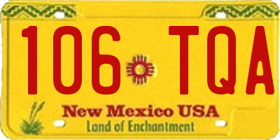 NM license plate 106TQA