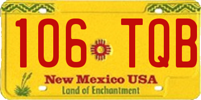 NM license plate 106TQB