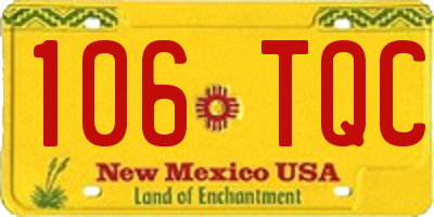 NM license plate 106TQC