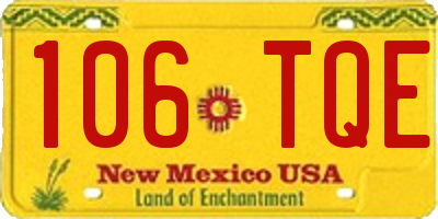 NM license plate 106TQE