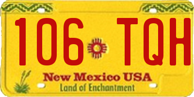 NM license plate 106TQH