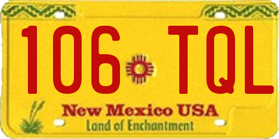 NM license plate 106TQL