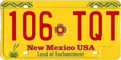 NM license plate 106TQT