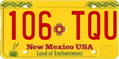 NM license plate 106TQU