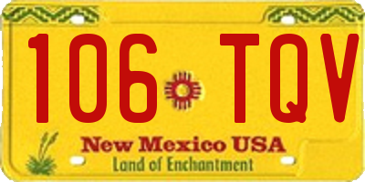 NM license plate 106TQV