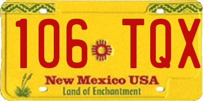 NM license plate 106TQX