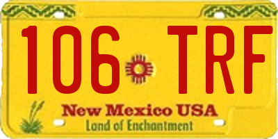 NM license plate 106TRF