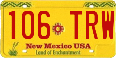 NM license plate 106TRW