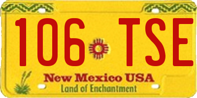 NM license plate 106TSE