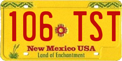 NM license plate 106TST
