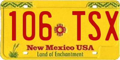 NM license plate 106TSX