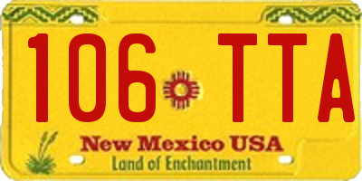 NM license plate 106TTA