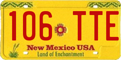 NM license plate 106TTE