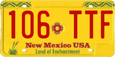 NM license plate 106TTF