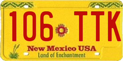 NM license plate 106TTK