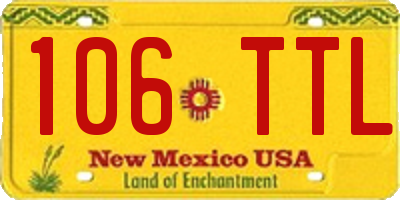 NM license plate 106TTL