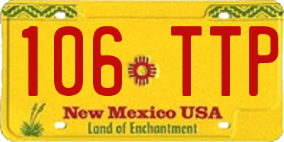 NM license plate 106TTP