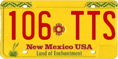 NM license plate 106TTS