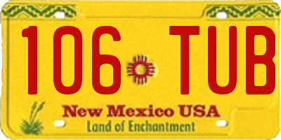 NM license plate 106TUB