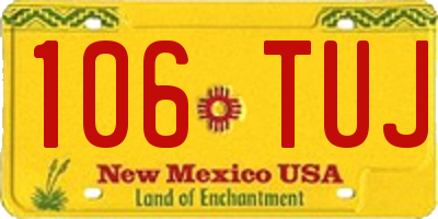 NM license plate 106TUJ