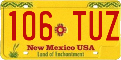NM license plate 106TUZ