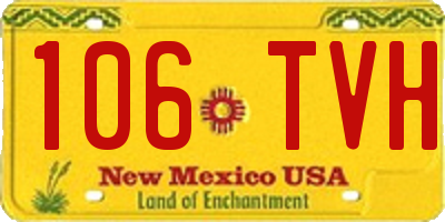 NM license plate 106TVH