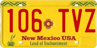 NM license plate 106TVZ