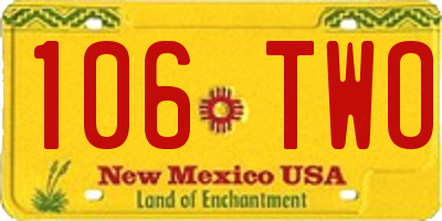 NM license plate 106TWO