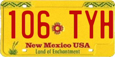 NM license plate 106TYH