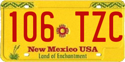 NM license plate 106TZC