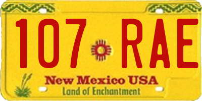 NM license plate 107RAE