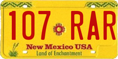 NM license plate 107RAR