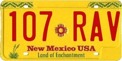 NM license plate 107RAV