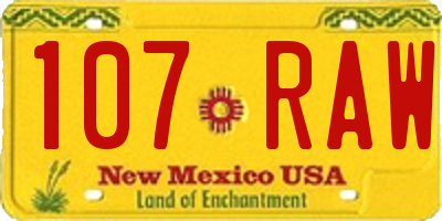 NM license plate 107RAW