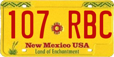 NM license plate 107RBC