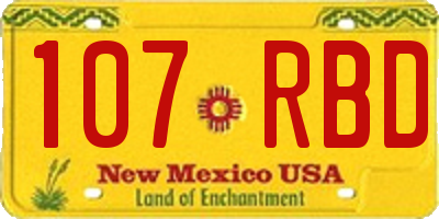 NM license plate 107RBD