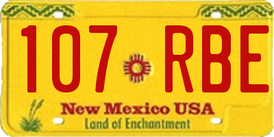 NM license plate 107RBE