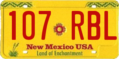 NM license plate 107RBL