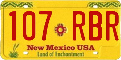 NM license plate 107RBR