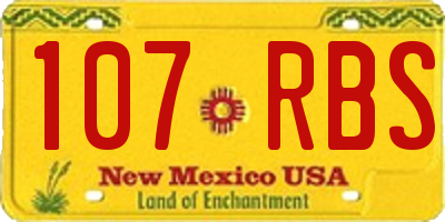 NM license plate 107RBS