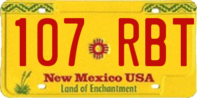 NM license plate 107RBT