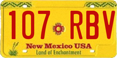 NM license plate 107RBV