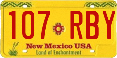 NM license plate 107RBY
