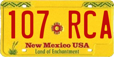 NM license plate 107RCA