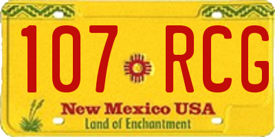 NM license plate 107RCG