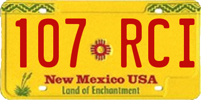NM license plate 107RCI