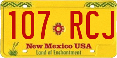 NM license plate 107RCJ