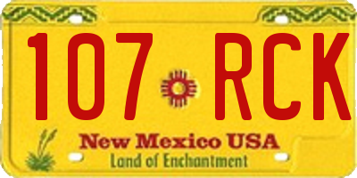 NM license plate 107RCK