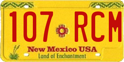 NM license plate 107RCM