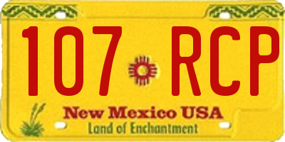 NM license plate 107RCP